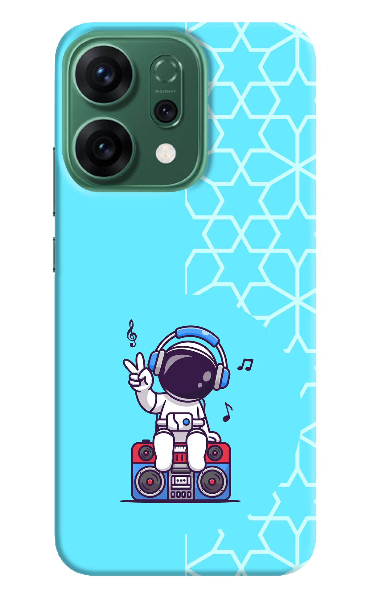 Cute Astronaut Chilling Oppo Reno14 5G Hard Case Back Cover by Casekaro