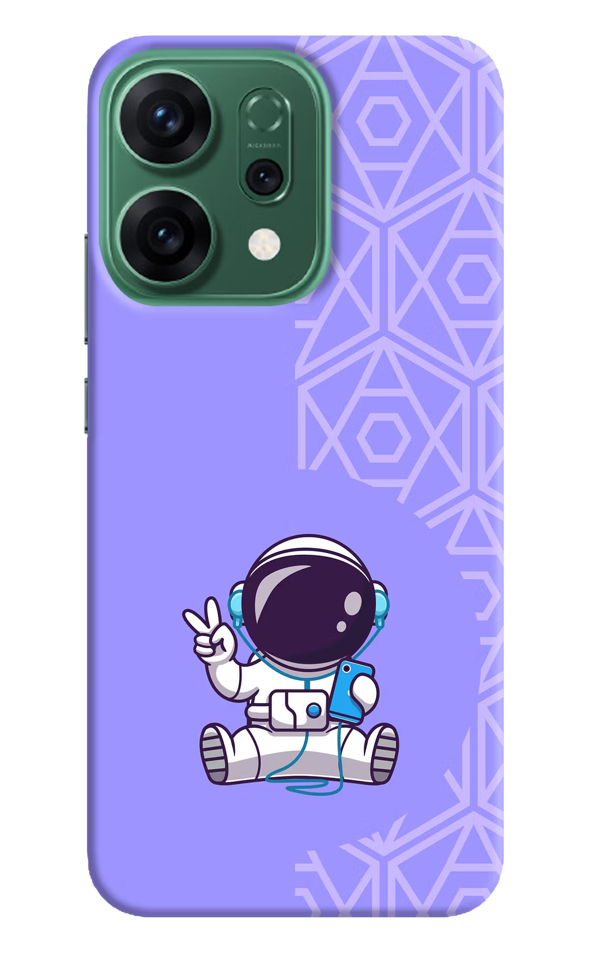 Cute Astronaut Chilling Oppo Reno14 5G Hard Case Back Cover by Casekaro