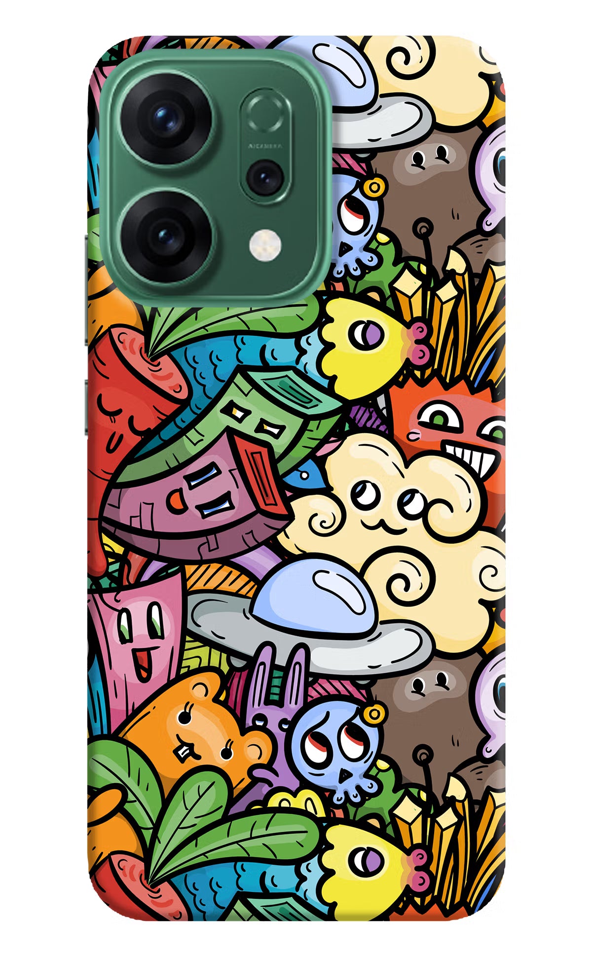Veggie Doodle Oppo Reno14 5G Hard Case Back Cover by Casekaro