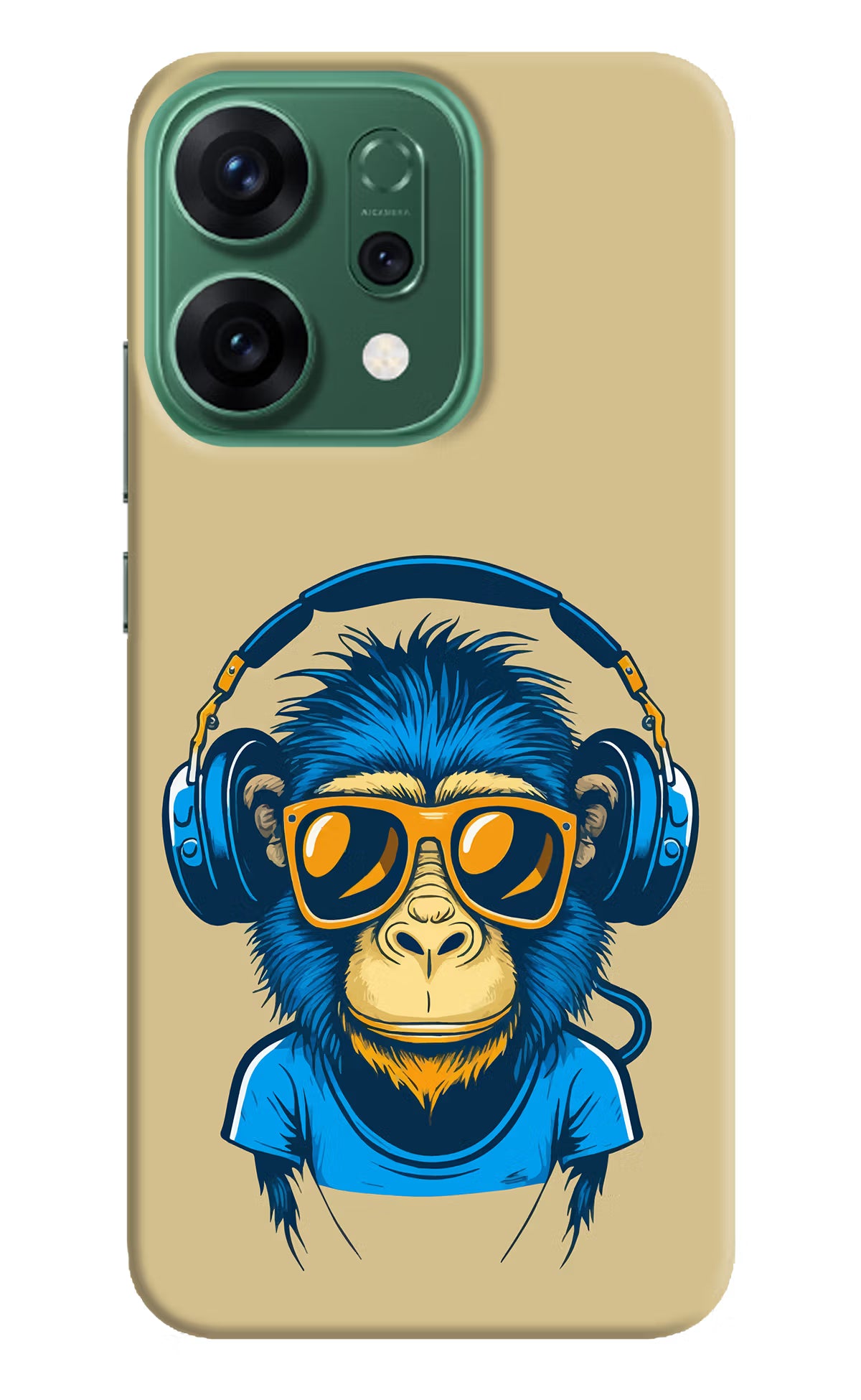 Monkey Headphone Oppo Reno14 5G Hard Case Back Cover by Casekaro