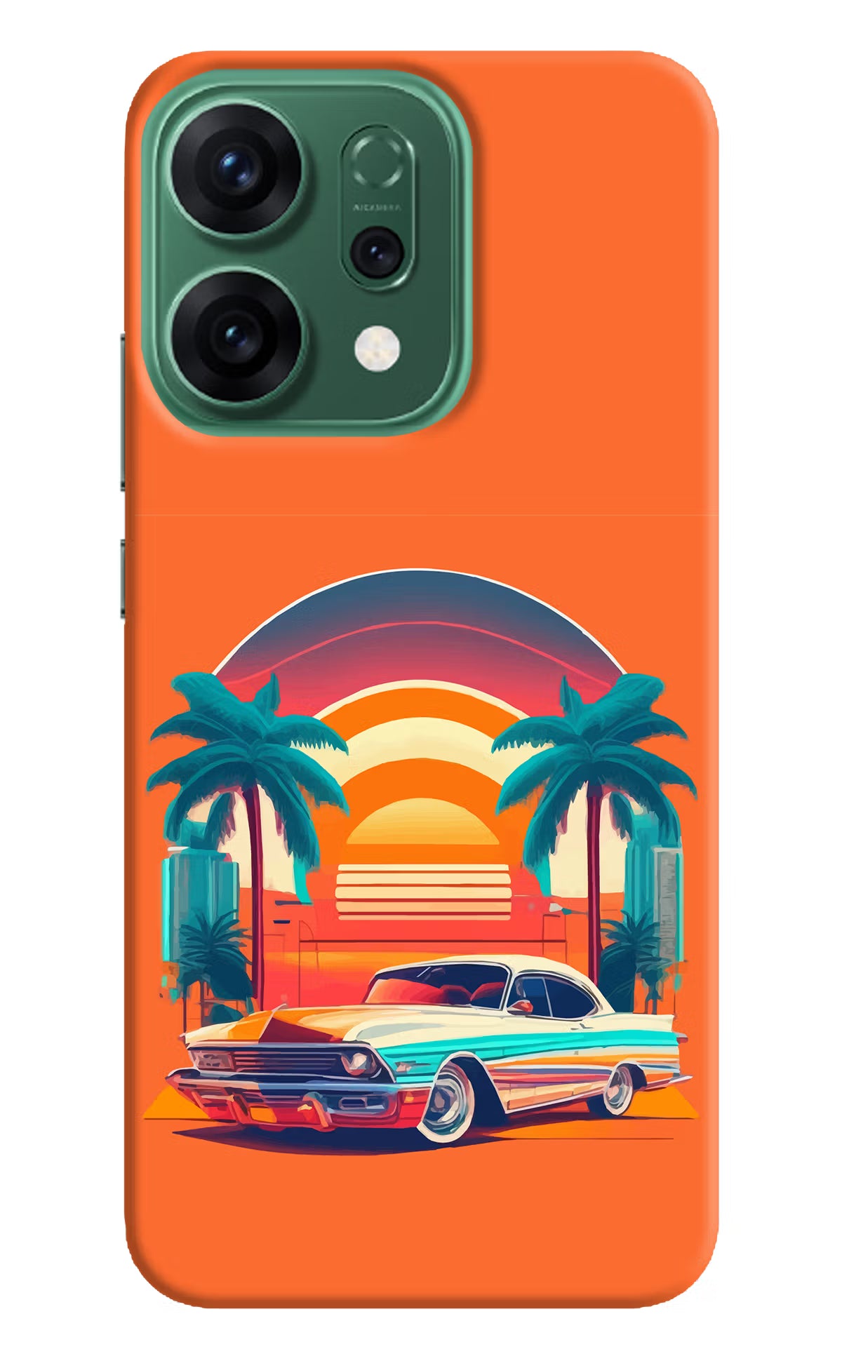 Palm Drive 80s Oppo Reno14 5G Hard Case Back Cover by Casekaro