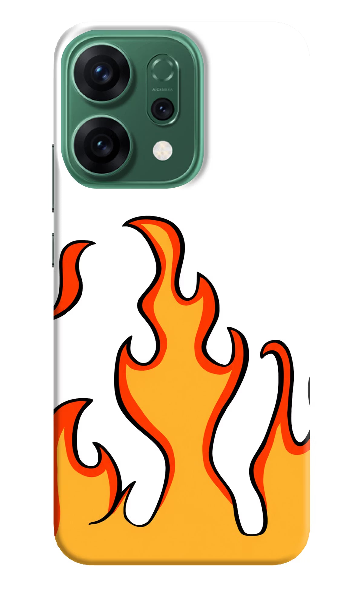 Fired Up – White Oppo Reno14 5G Hard Case Back Cover by Casekaro