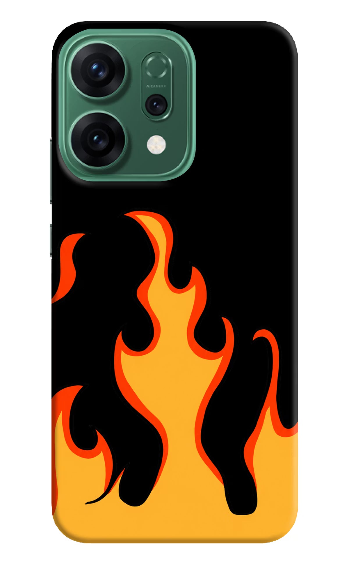 Fired Up – Black Oppo Reno14 5G Hard Case Back Cover by Casekaro