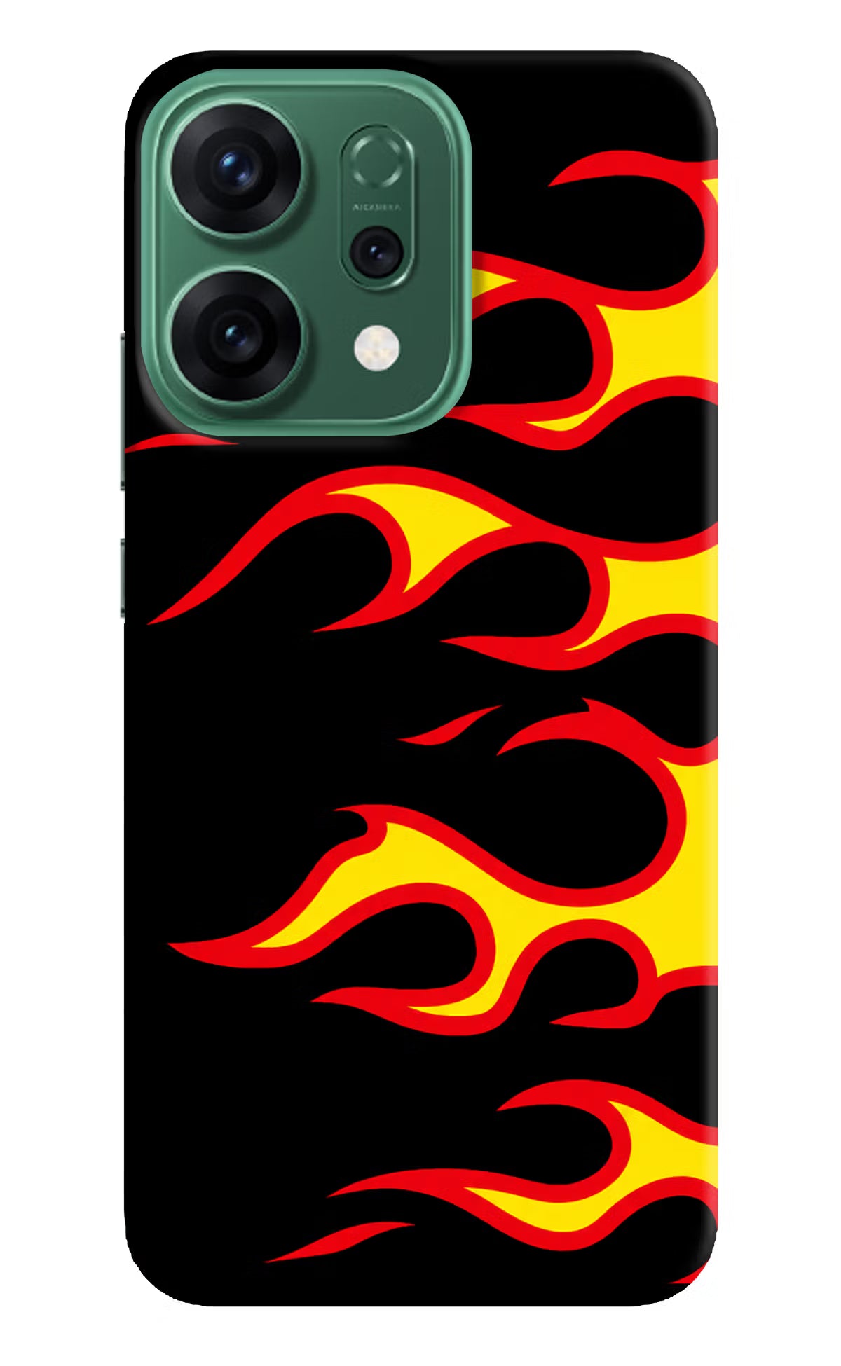 Side Sweep Flames Oppo Reno14 5G Hard Case Back Cover by Casekaro