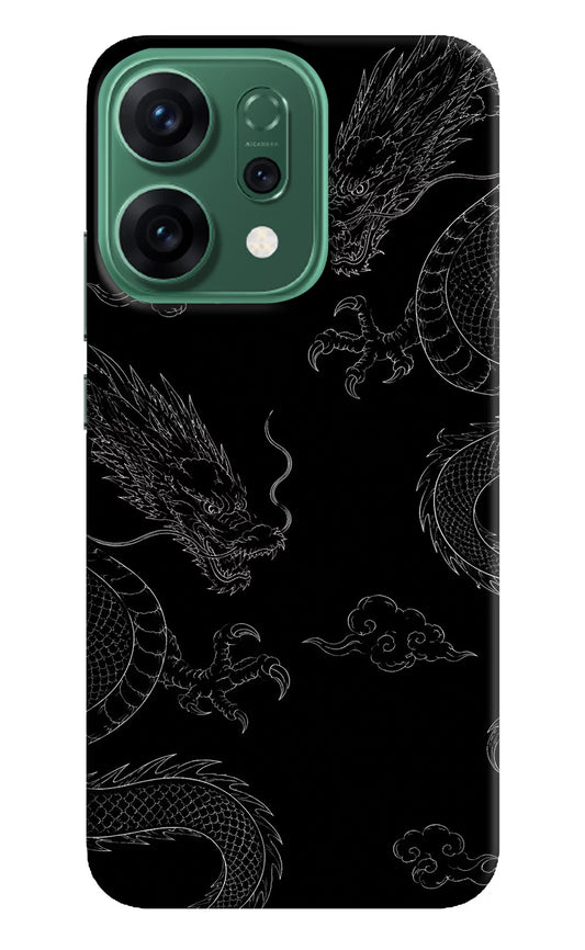 Twin Dragons Oppo Reno14 5G Hard Case Back Cover by Casekaro