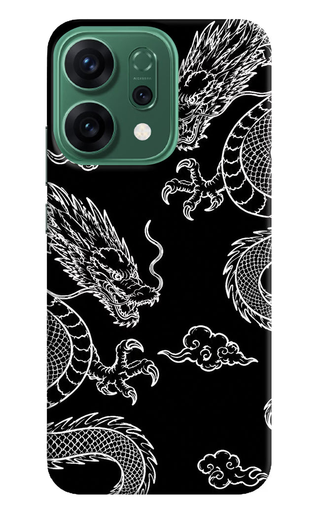 Twin Dragons Oppo Reno14 5G Hard Case Back Cover by Casekaro