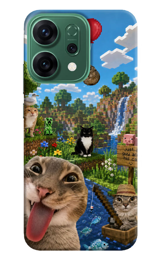 Minecraft Cat Chaos Oppo Reno14 5G Hard Case Back Cover by Casekaro