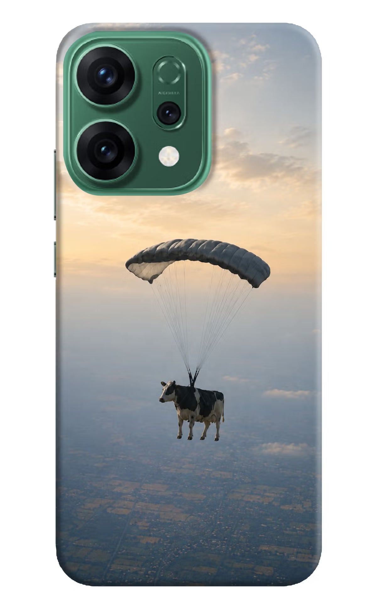 Skydiving Cow Oppo Reno14 5G Hard Case Back Cover by Casekaro