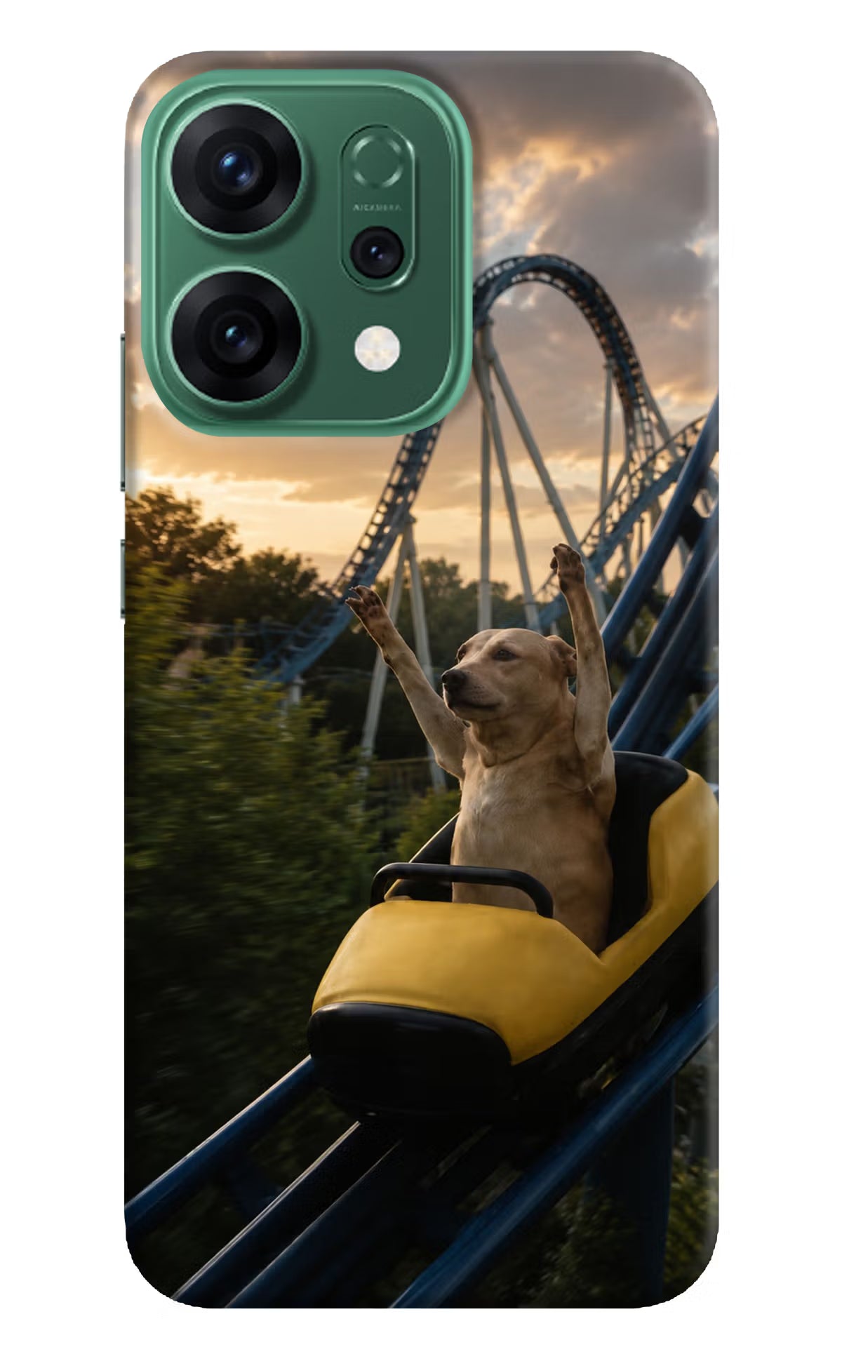 Rollercoaster Dog Oppo Reno14 5G Hard Case Back Cover by Casekaro