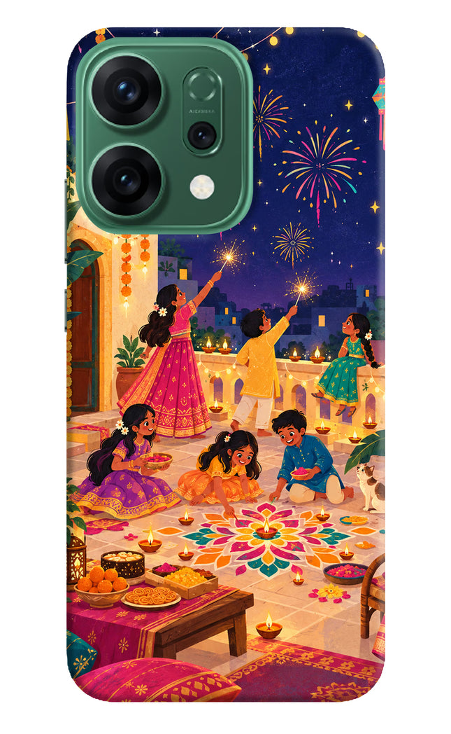 Diwali Night Oppo Reno14 5G Hard Case Back Cover by Casekaro