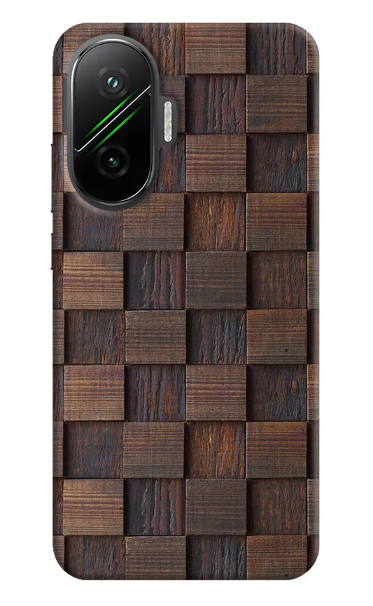 Wooden Cube Design Poco F7 5G Back Cover