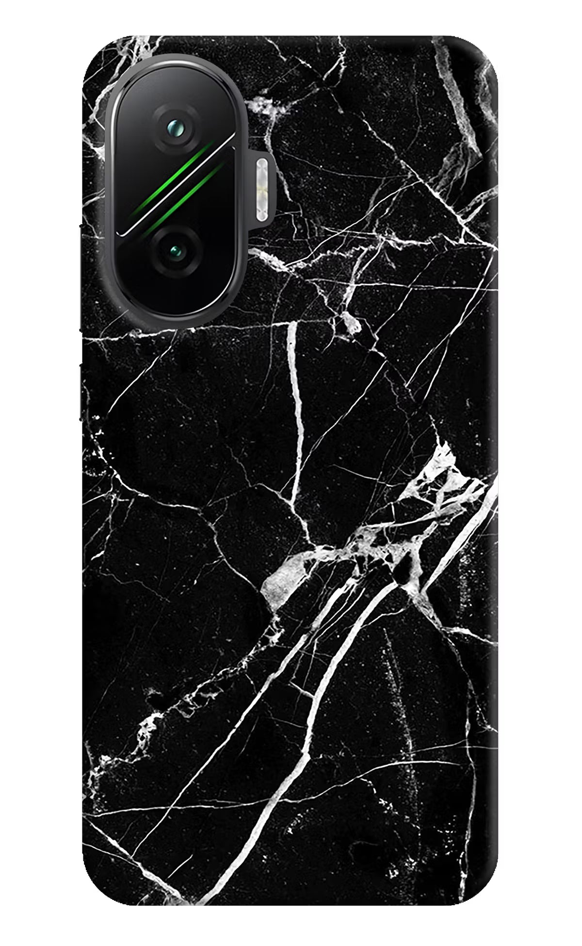 Black Marble Pattern Poco F7 5G Back Cover