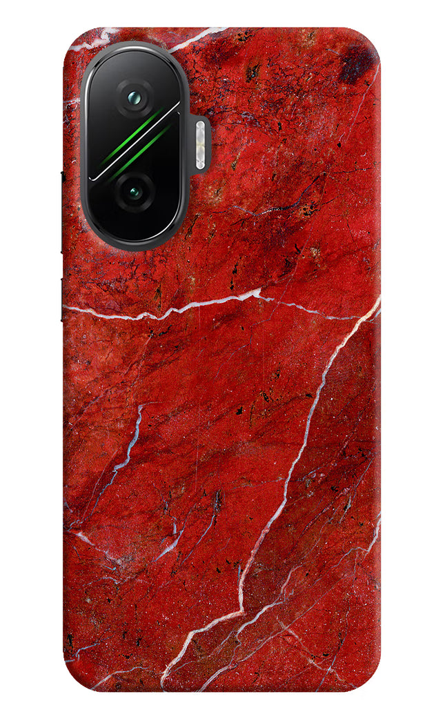 Red Marble Design Poco F7 5G Hard Case Back Cover by Casekaro