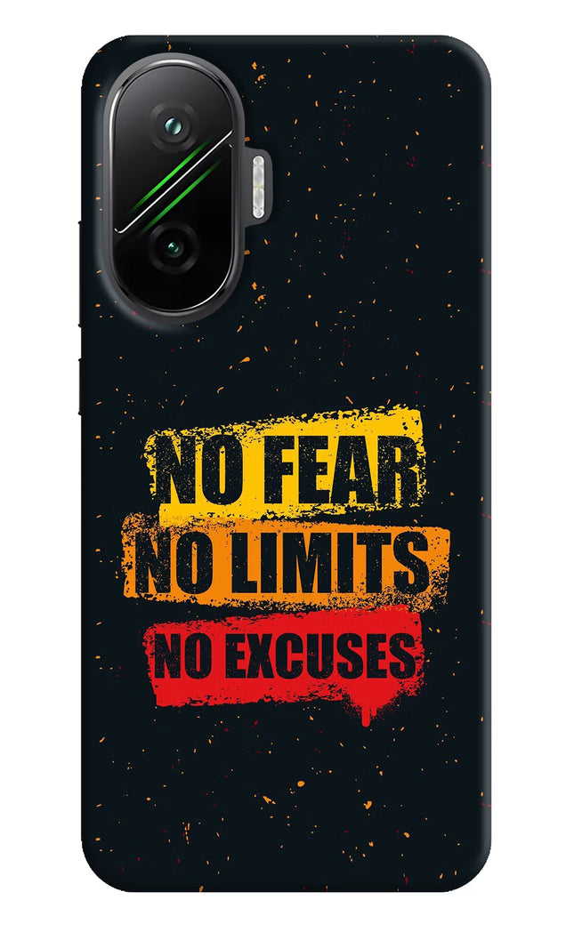 No Fear No Limits No Excuse Poco F7 5G Hard Case Back Cover by Casekaro