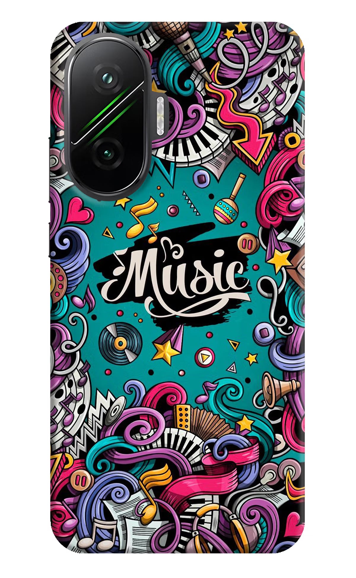 Music Graffiti Poco F7 5G Hard Case Back Cover by Casekaro