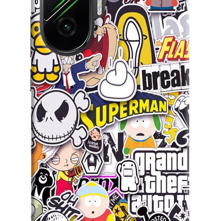 Sticker Bomb Poco F7 5G Hard Case Back Cover by Casekaro