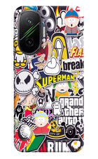 Sticker Bomb Poco F7 5G Hard Case Back Cover by Casekaro
