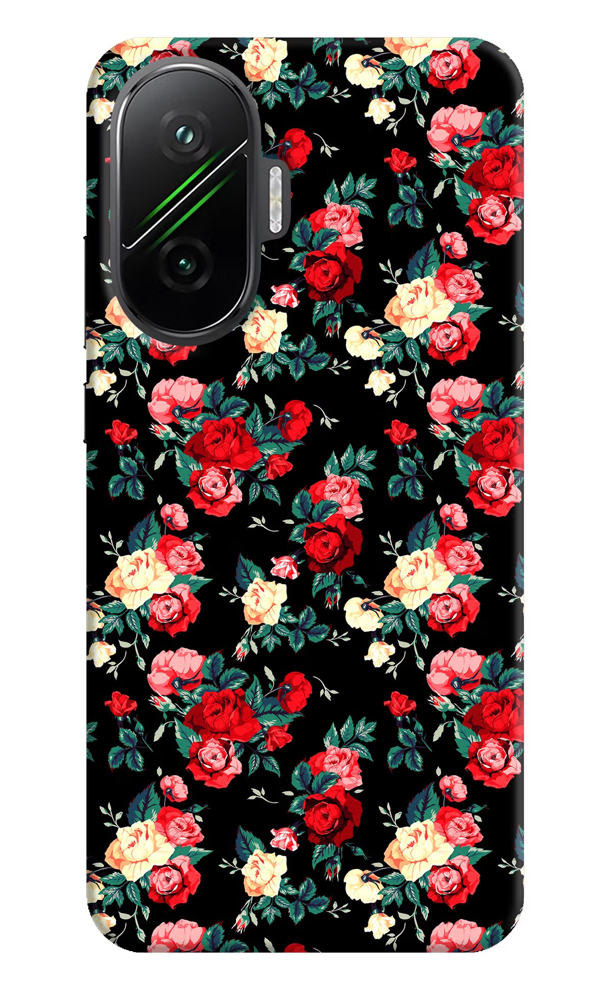 Rose Pattern Poco F7 5G Hard Case Back Cover by Casekaro