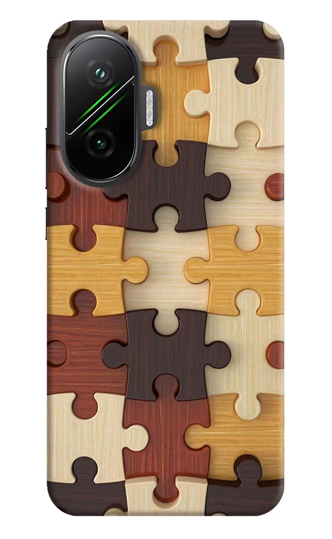 Wooden Puzzle Poco F7 5G Hard Case Back Cover by Casekaro