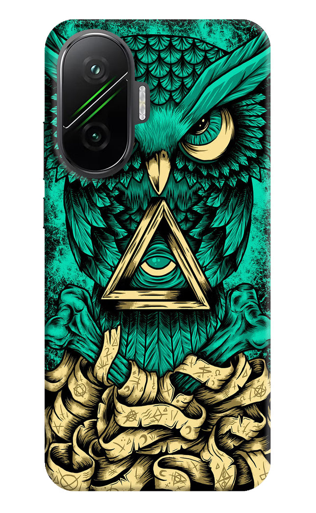 Green Owl Poco F7 5G Hard Case Back Cover by Casekaro