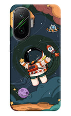 Cartoon Astronaut Poco F7 5G Hard Case Back Cover by Casekaro