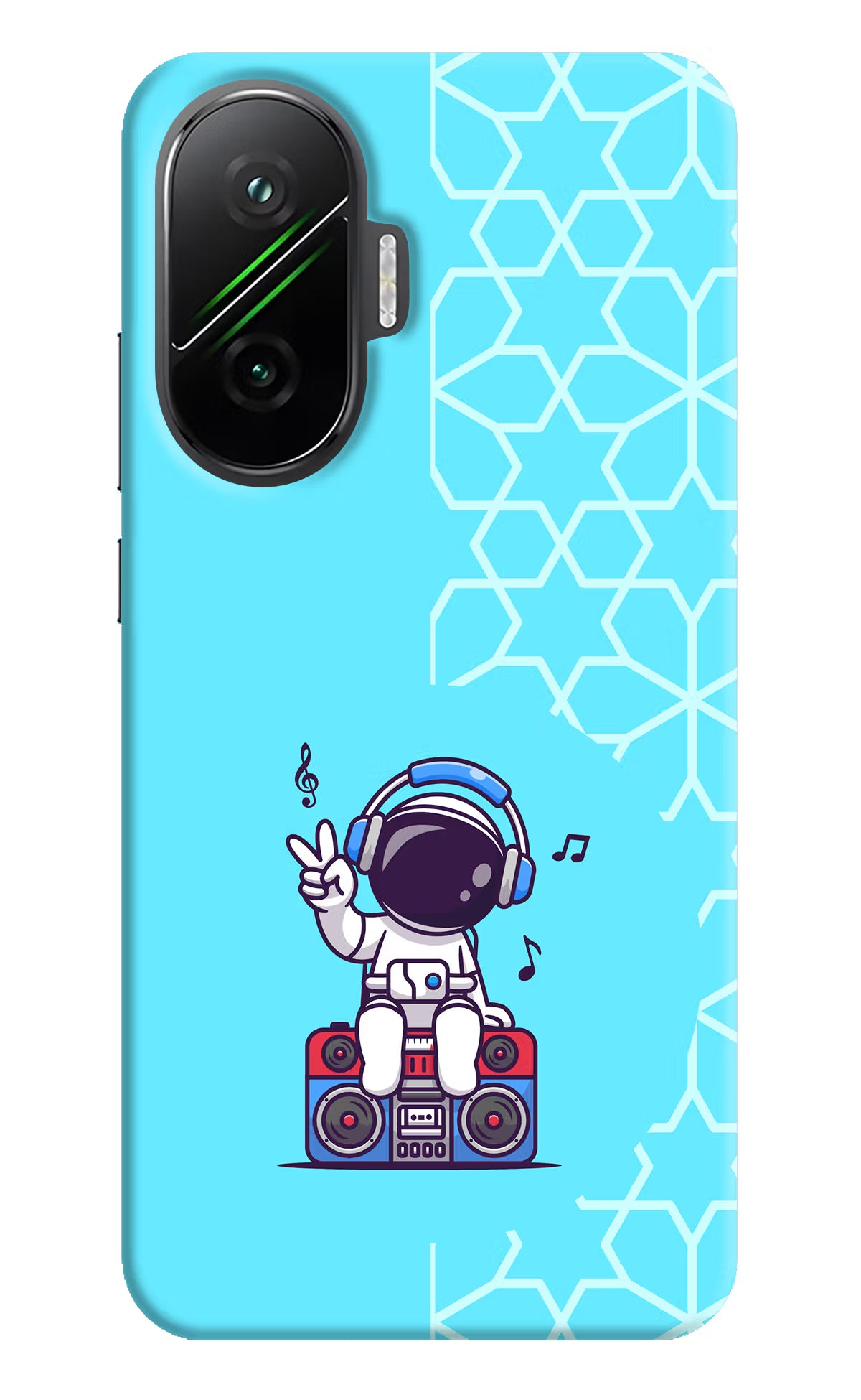 Cute Astronaut Chilling Poco F7 5G Hard Case Back Cover by Casekaro