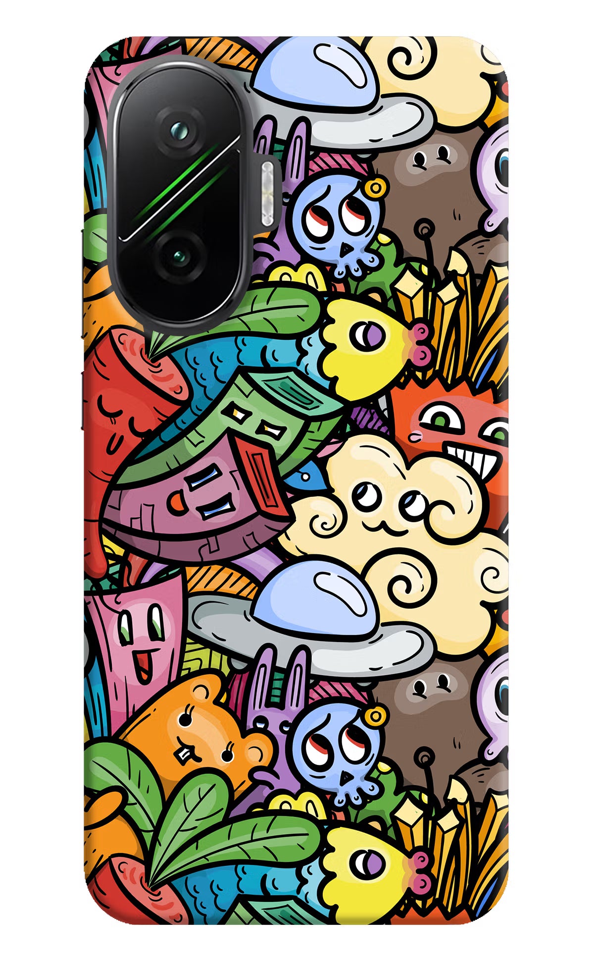 Veggie Doodle Poco F7 5G Hard Case Back Cover by Casekaro