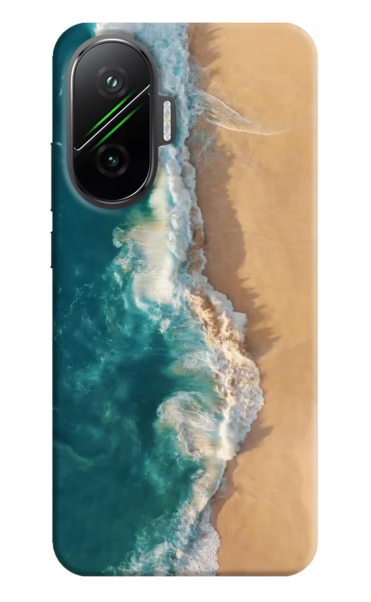Ocean Beach Poco F7 5G Hard Case Back Cover by Casekaro