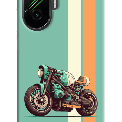 Striped Moto Drift Poco F7 5G Hard Case Back Cover by Casekaro