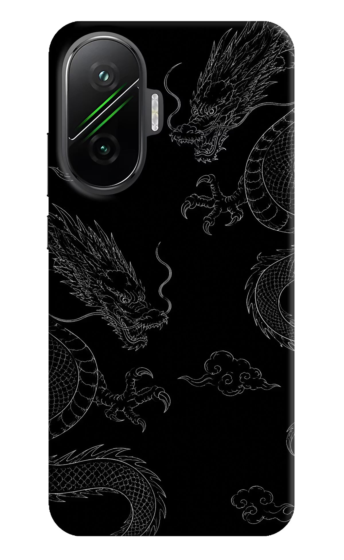 Twin Dragons Poco F7 5G Hard Case Back Cover by Casekaro