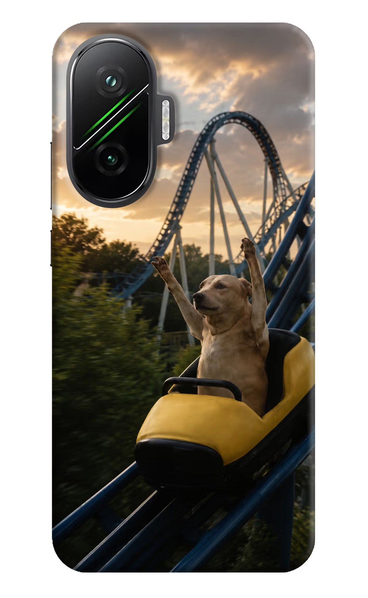 Rollercoaster Dog Poco F7 5G Hard Case Back Cover by Casekaro