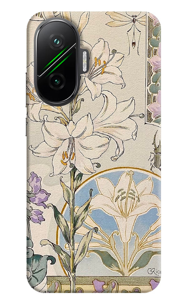 White Lily Poco F7 5G Hard Case Back Cover by Casekaro