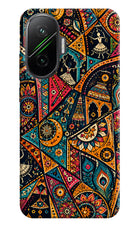 Folk Print Poco F7 5G Hard Case Back Cover by Casekaro