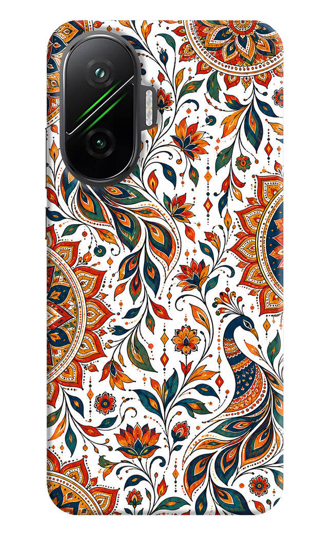 White Mayura Poco F7 5G Hard Case Back Cover by Casekaro