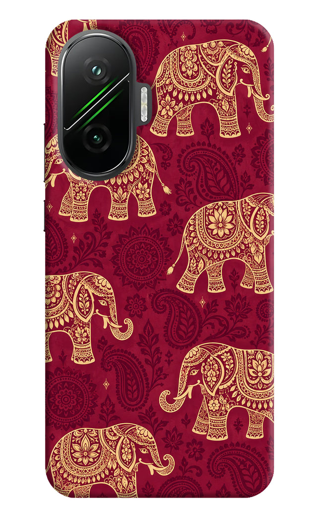 Maroon Elephant Poco F7 5G Back Cover