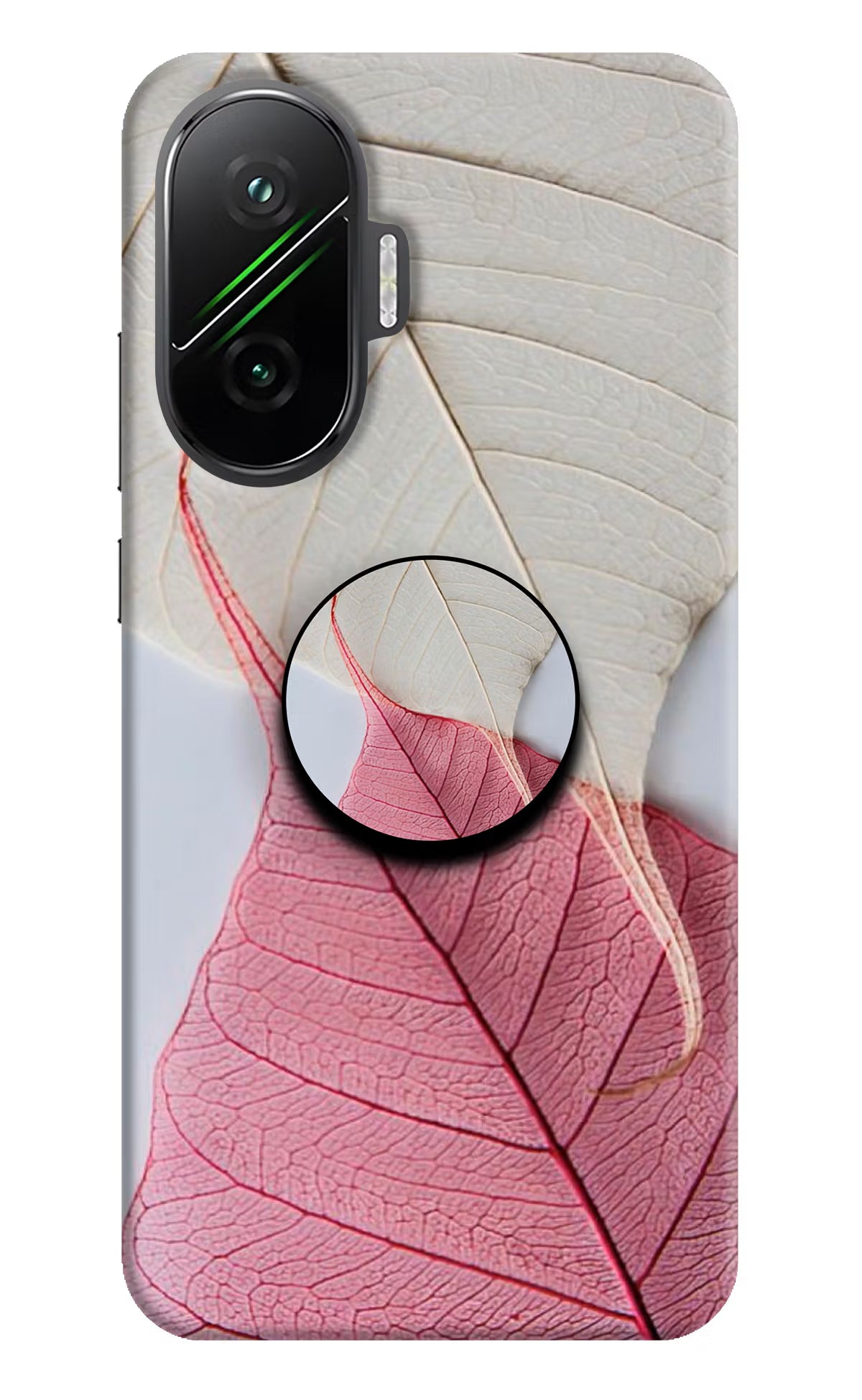 Buy White Pink Leaf Poco F7 5G Pop Case at just Rs.169 – Casekaro