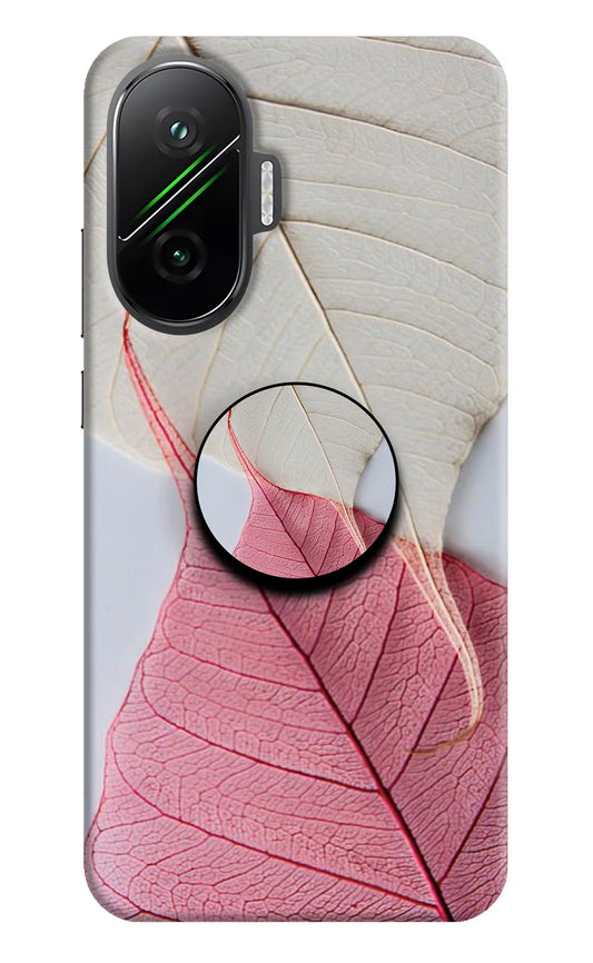 White Pink Leaf Poco F7 5G Pop Case