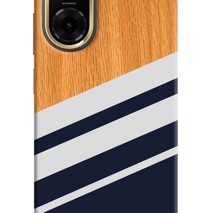 Blue and white wooden Redmi A5 Back Cover