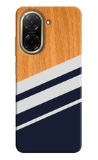 Blue and white wooden Redmi A5 Back Cover