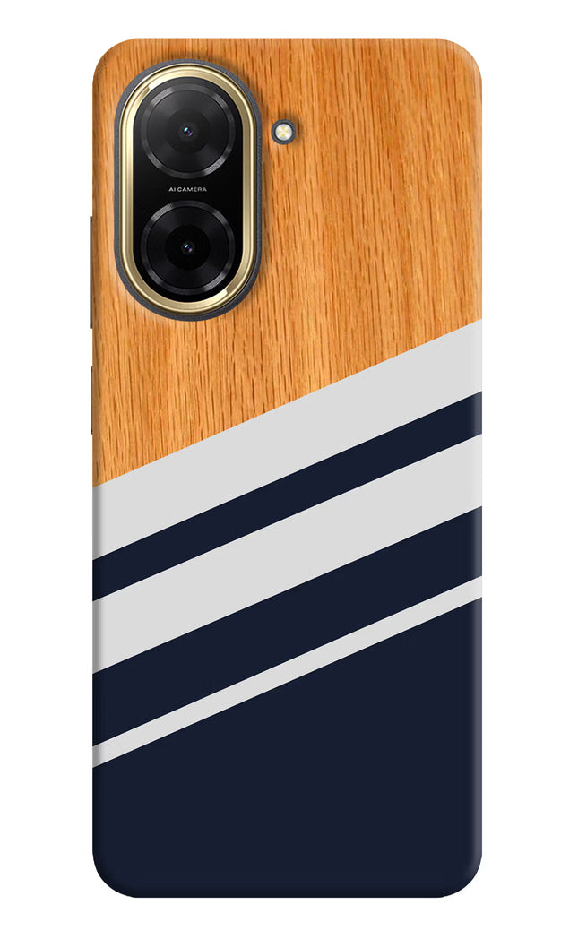 Blue and white wooden Redmi A5 Back Cover