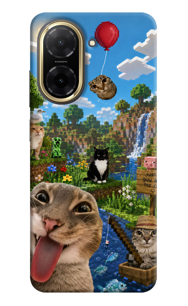 Minecraft Cat Chaos Redmi A5 Hard Case Back Cover by Casekaro