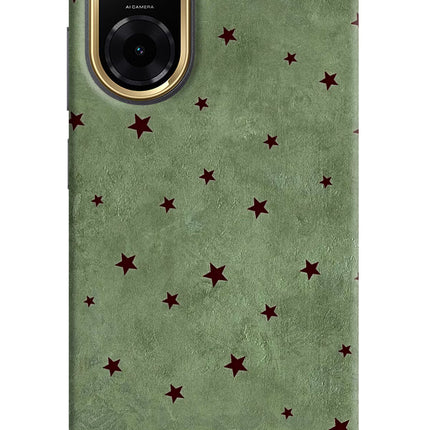 Green Stars Redmi A5 Hard Case Back Cover by Casekaro