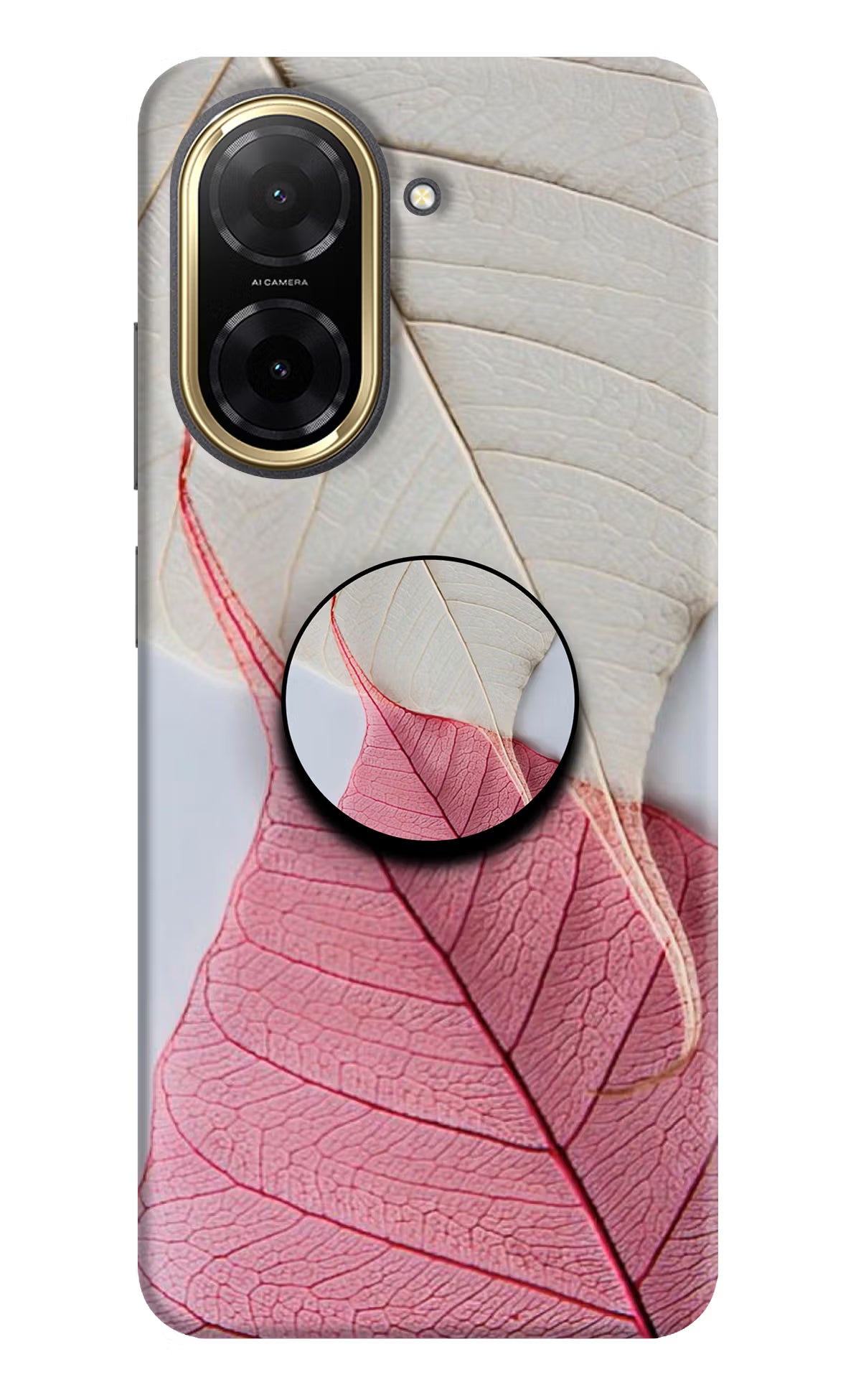 White Pink Leaf Redmi A5 Pop Case