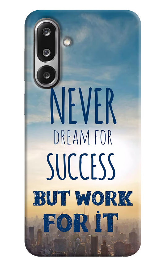 Never Dream For Success But Work For It Samsung F36 5G Hard Case Back Cover by Casekaro