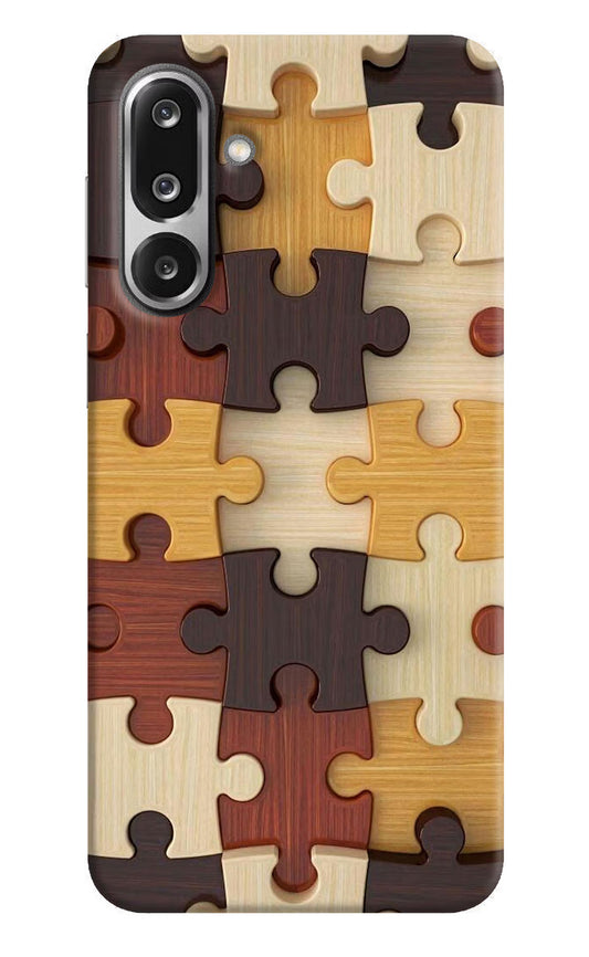 Wooden Puzzle Samsung F36 5G Hard Case Back Cover by Casekaro