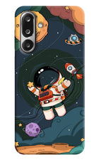 Cartoon Astronaut Samsung F36 5G Hard Case Back Cover by Casekaro