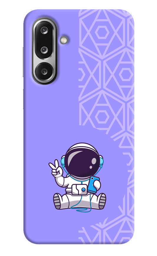 Cute Astronaut Chilling Samsung F36 5G Hard Case Back Cover by Casekaro