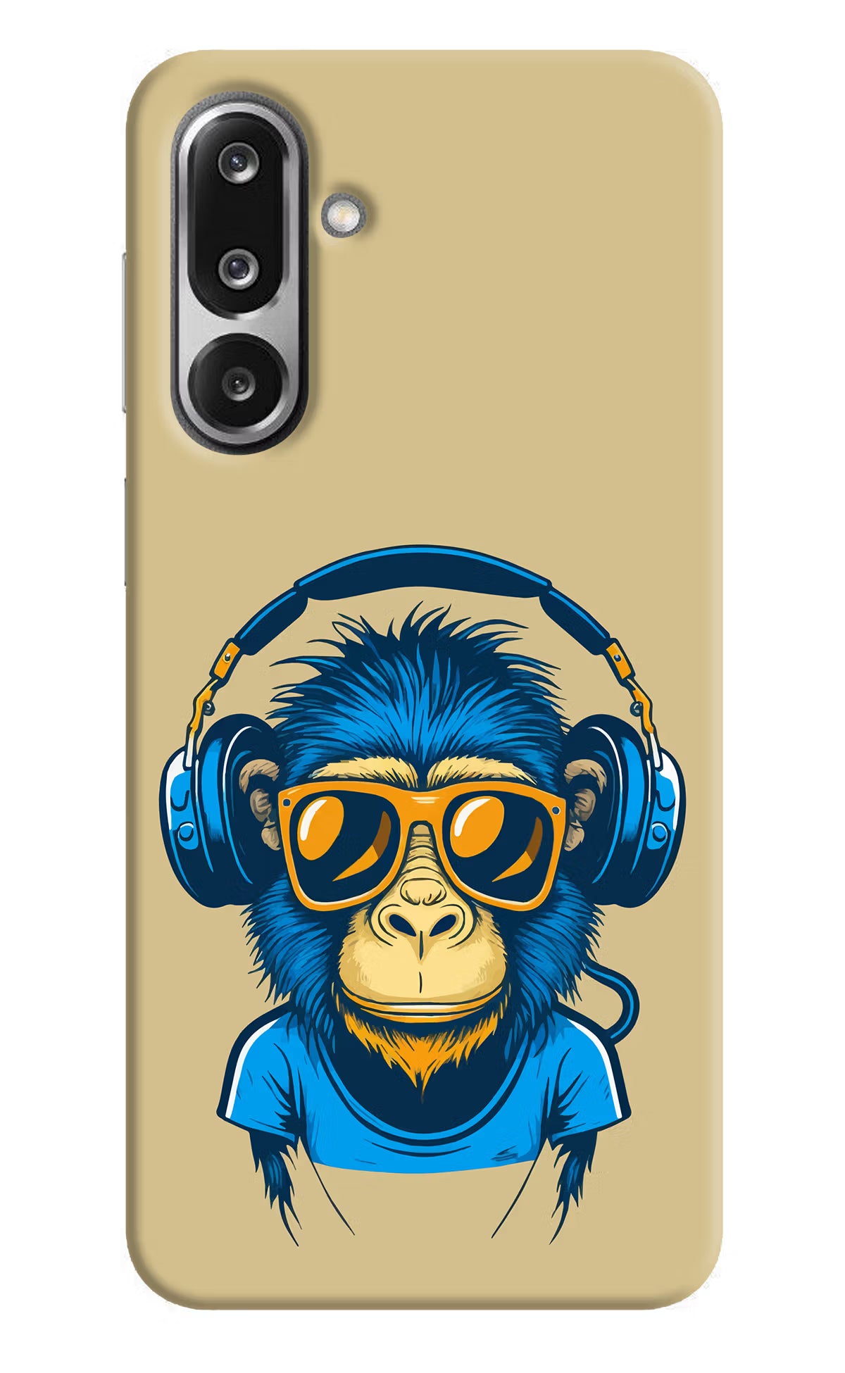 Monkey Headphone Samsung F36 5G Hard Case Back Cover by Casekaro