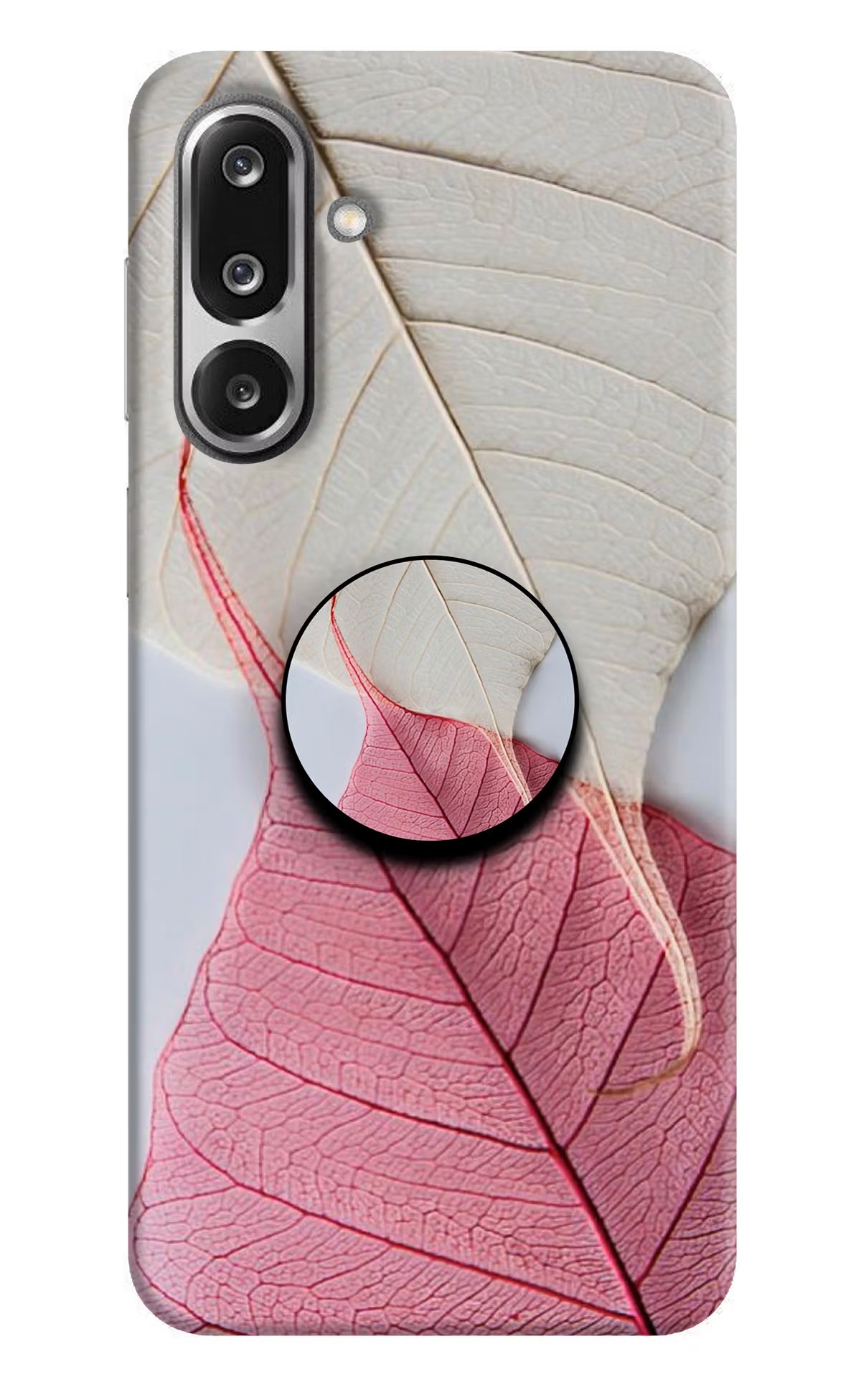 White Pink Leaf Samsung F36 5G Pop Case