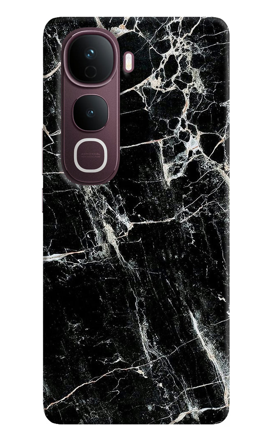 Black Marble Texture Vivo Y400 Pro 5G Back Cover, Hard case